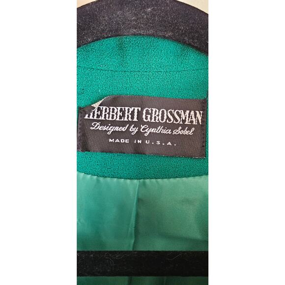 Herbert Grossman Kelly Green Wool Jacket W/Gold Buttons Sz 6 - Picture 2 of 6